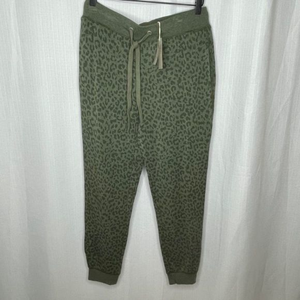New Thread and Supply Olive‎ Green Animal Print Joggers